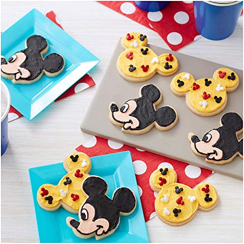 Juego de cortador de galletas de 5 piezas de Disney, orejas de Mickey Mouse, cabeza, cara lateral de Mickey, palma y zapatos, cortadores de fondant para hornear con forma de dibujos animados para niño