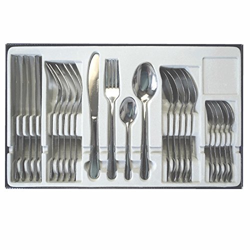 Juego De Cubiertos Stainless Steel 16, 24, 40 Piezas Incluye Cuchillo, Tenedores, Cucharas & Té Cucharas Extra Valor Estudiante Cuarto De Estar Lugar Cubiertos - 24 Piezas