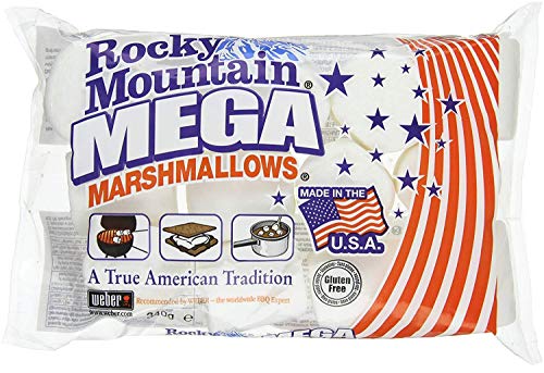 Juego de degustación de malvaviscos de las Montañas Rocosas Fruity & Mega, coloridos dulces tradicionales americanos para asar en una fogata, a la parrilla o al horno, sabor a fruta, (1x300g, 1x340g)