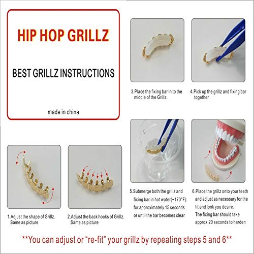 Juego de dientes con diseño de cruz chapada en oro con diamantes de imitación, excelente corte para todos los tipos de dientes, juego de parrilla superior e inferior, Hip Hop Bling Grillz