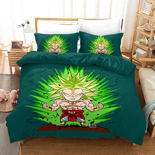 Juego de funda de edredón de microfibra ligera de 228 3 piezas, diseño de bola de dragón 3D, juego de funda de edredón y funda de almohada para niños, adolescentes, adultos, B, 200 x 200 cm (3 unidades), Microfibra, H, 180*210cm(3pcs)