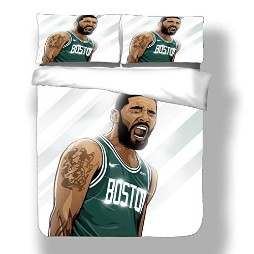 Juego de funda nórdica Kyrie Brooklyn Basketball Player 11 ropa de cama Tío Drew Irving Nets Super Star Shoot An Air Ball Fast Break Edredón con 2 fundas de almohada Boston Cleveland Celtics Cavaliers