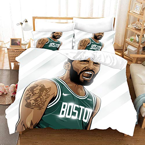 Juego de funda nórdica Kyrie Brooklyn Basketball Player 11 ropa de cama Tío Drew Irving Nets Super Star Shoot An Air Ball Fast Break Edredón con 2 fundas de almohada Boston Cleveland Celtics Cavaliers