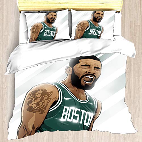 Juego de funda nórdica Kyrie Brooklyn Basketball Player 11 ropa de cama Tío Drew Irving Nets Super Star Shoot An Air Ball Fast Break Edredón con 2 fundas de almohada Boston Cleveland Celtics Cavaliers