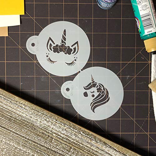 Juego de plantilla para galletas con forma de unicornio C1027 de Designer Stencils