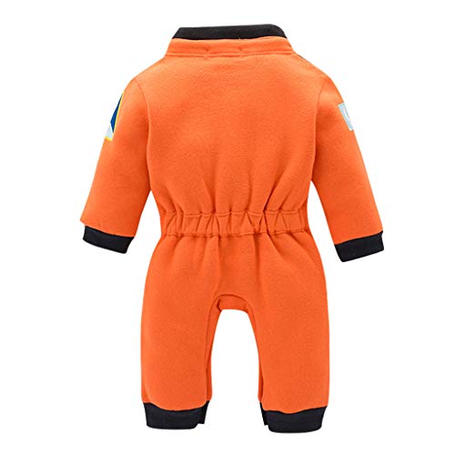 Juego De Roles Bebé NiñO NiñA Mono De Manga Larga Traje Espacial Astronauta Ropa Gruesa Y Abrigada Pijama CóModo Traje De Juego Traje De Rendimiento Nuevo Fiesta De Regalo(Naranja,12-18 meses/95)