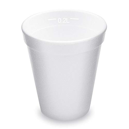 Juego de vasos térmicos para vino caliente (poliestireno, 200 ml, 75 unidades), color blanco