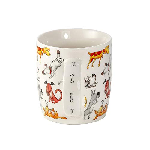 Juego Tazas de Café, Tazas Desayuno Originales de Té Café, Porcelana con Diseño de Perros, 4 Piezas - Regalos para Amantes de los Perro Mujeres y Hombres