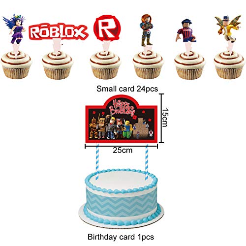 Juego temático Party Supplies Roblox Favor de fiesta Roblox Colgando remolinos Decoraciones Feliz Bithday Banner Giratorios Glitter Foil Techo Streamers Gamer Cumpleaños Decoración