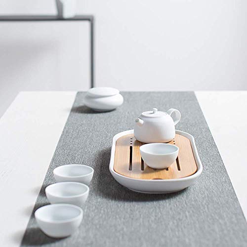 Juegos de té Minimalismo Estilo japonés Olla Cuatro Tazas Juego de té Estilo nórdico Juego de té Moderno para el hogar Cerámica Blanca Pura Clásico Fácil de Llevar para el hogar