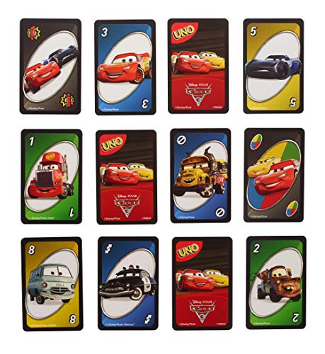 Juegos Mattel-Cars Uno, Juego de Cartas (FDJ15)