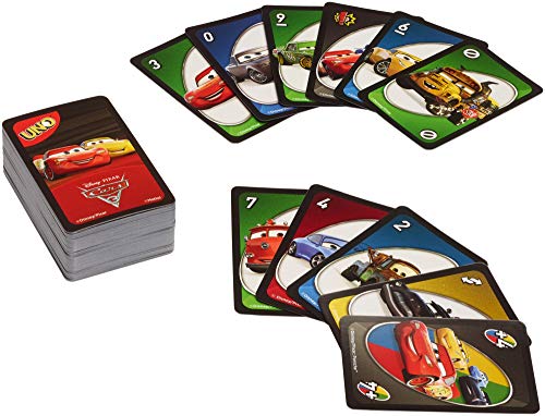 Juegos Mattel-Cars Uno, Juego de Cartas (FDJ15)