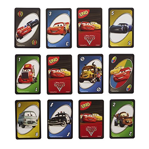 Juegos Mattel-Cars Uno, Juego de Cartas (FDJ15)