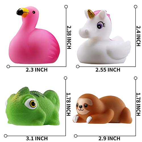 Juguete de Baño Laxdacee, Pack de 12 Animales con Luz, Juguetes de Goma para el Baño con Parpadeo Automático, Juego de Baño y Ducha y de Fiesta en la Piscina, Juguete de Agua para Niños Niñas y Bebés