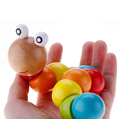Juguetes gusano de madera - TOOGOO(R) Juguetes para bebes Gusano de madera colorido Animales conjunta de cuentas de madera Juguetes gusano para ninos