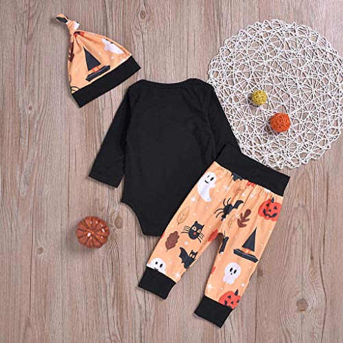 Julhold - Body de algodón para bebé con diseño de carta de Halloween para niños y niñas (tallas 3 a 24 meses)