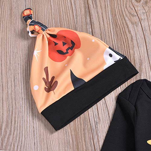 Julhold - Body de algodón para bebé con diseño de carta de Halloween para niños y niñas (tallas 3 a 24 meses)