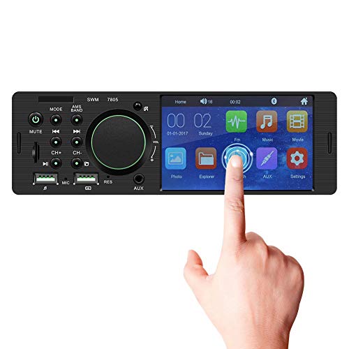 Juman634 Radio FM TFT 1 DIN Coche Pantalla táctil Radio Estéreo Bluetooth El transmisor FM MP5 El Reproductor Puede conectarse a la cámara de visión Trasera 4.1 Pulgadas