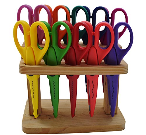 Jumbo DIY Manualidades – Juego de tijeras, 10 piezas en soporte de madera – Con 10 diferentes schn ittmu Estrella.