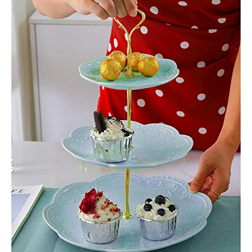 JUN-H 3 Tier Cupcake Stand Plastic Cupcake Stand Pastelería Muffin Fruit Holder Para Bodas, Fiestas, Cumpleaños, Baby Showers & Cake Dessert, Cake Stand