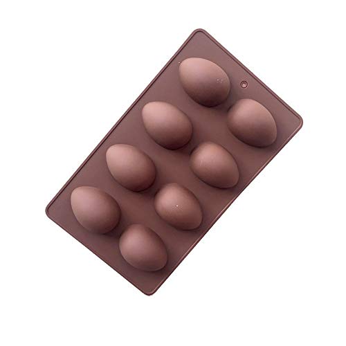 JUN Pascua 8 cavidades huevo forma antiadherente molde de silicona para molde de pasteles, molde de chocolate, molde de pudín, molde de silicona, molde de bandeja de hielo, molde para hornear (1)