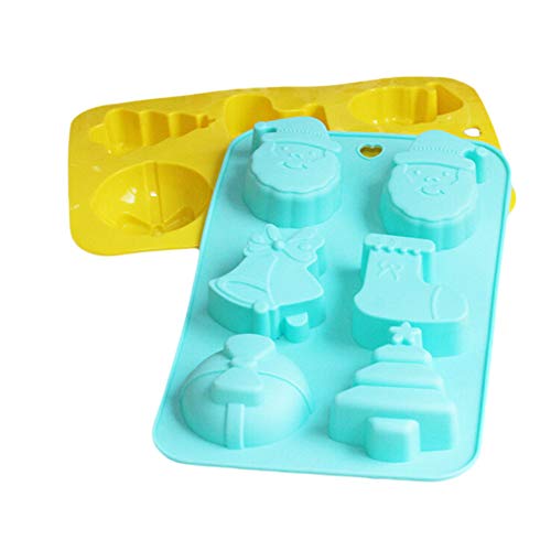 JUNGEN 2 Pcs Molde para Navidad Moldes de Silicona para Magdalenas, Jabón Hecho a Mano, Galletas, Chocolate, Hielo, Pasteles (color al azar)