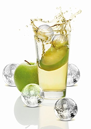 JUNGEN Bola de Hielo Molde Flexible Silicona Cubito de hielo bandeja Moldes 4 x 4,5 cm redondo hielo de pelota de esferas para vasos de Whisky cóctel o licor gafas (Negro)