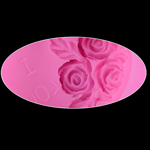 JUNGEN Molde de Silicona en Forma de Rose Corazón Moldes de Azúcar Jalea Chocolate Fondant Molde de Bricolaje Artesanal Molde