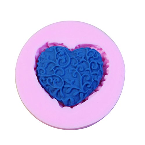 JUNGEN Molde de Silicona para pastelería Molde de corazón con Encaje Molde de Torta Molde de múltiples Funciones para Decoracion de Galletas Fondant Chocolate