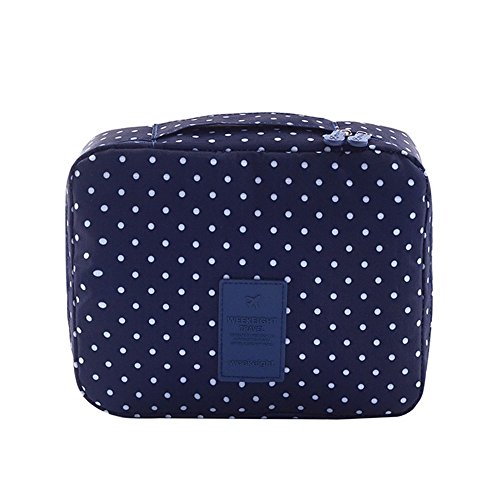 JUNGEN Multifunción portátil colgar viajes cosméticos neceser - Maletín de maquillaje Make Up Bolsas Bolsa de aseo (Azul oscuro)