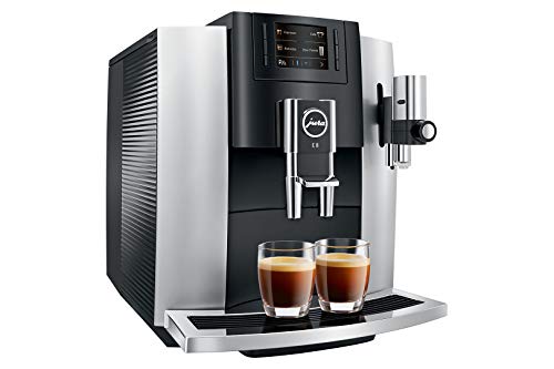 JURA E8 Chroom Independiente Máquina espresso 1,9 L Totalmente automática - Cafetera (Independiente, Máquina espresso, 1,9 L, Molinillo integrado, 1450 W, Negro, Cromo)