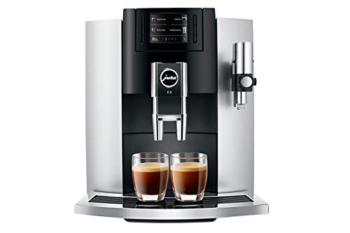 JURA E8 Chroom Independiente Máquina espresso 1,9 L Totalmente automática - Cafetera (Independiente, Máquina espresso, 1,9 L, Molinillo integrado, 1450 W, Negro, Cromo)