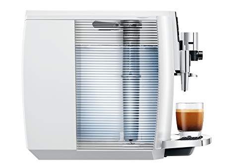 JURA E8 PianoWhite - Cafetera (Independiente, Máquina espresso, 1,9 L, Molinillo integrado, 1450 W, Negro, Plata, Blanco)