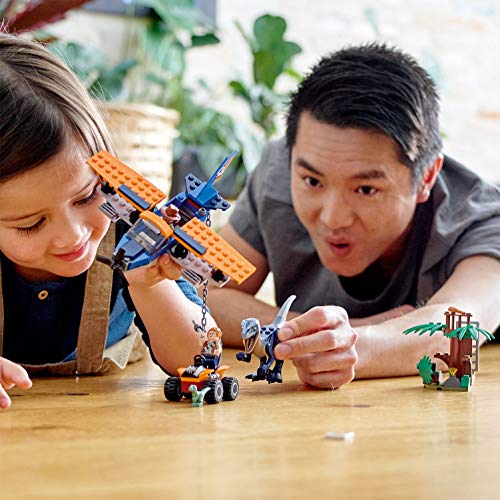 Jurassic World 4+  Velocirraptor: Misión de Rescate en Biplano Juguetes de Dinosaurios para Niños de Prescolar, multicolor (Lego ES 75942)