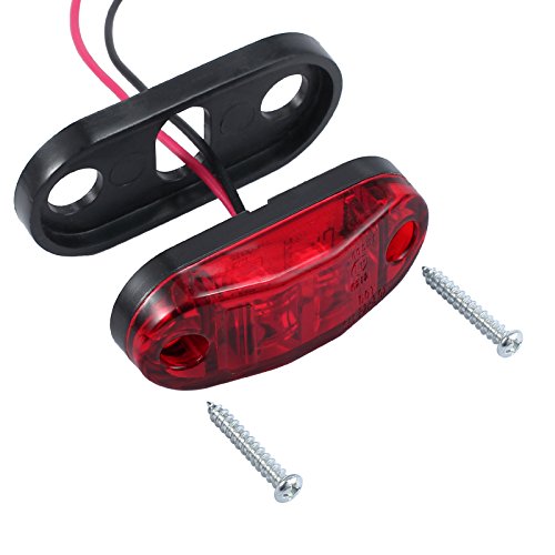 Justech 4 Piezas Luces de Señal Laterales LED Lámpara de Coche Luces Delateras y Traseras Faro Universal Coche de 12V 24V con Las Bombillas Blacas para Remolque Camión Van Caravan Lorry Coche Autobús