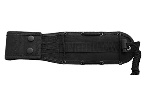 J&V Adventure Knives JV Cuchillo Wolf MICARTA Negra Funda Cordura para Caza, Pesca, Supervivencia y Bushcraft Realizado en Albacete + Portabotellas de regalo