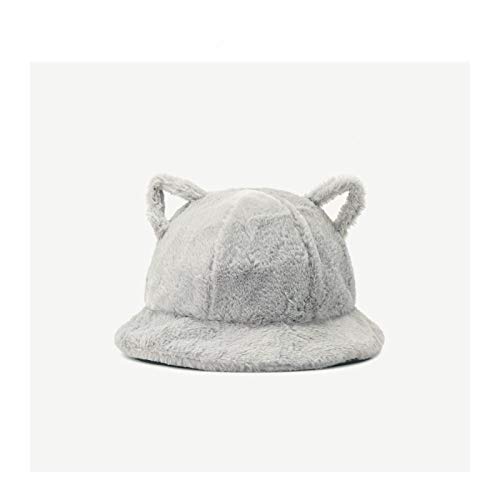 JXMK 56-58 cm Femminile carino Gatto orecchio Peluche Cappello secchio Inverno Cappello pescatore Coreano giapponese Cappello Caldo bacino Peluche selvaggio Palla