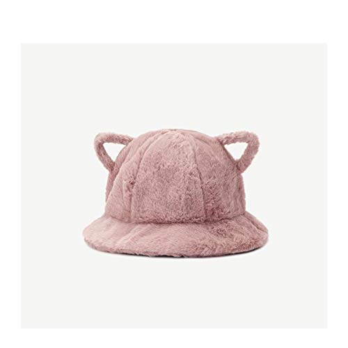 JXMK 56-58 cm Femminile carino Gatto orecchio Peluche Cappello secchio Inverno Cappello pescatore Coreano giapponese Cappello Caldo bacino Peluche selvaggio Palla