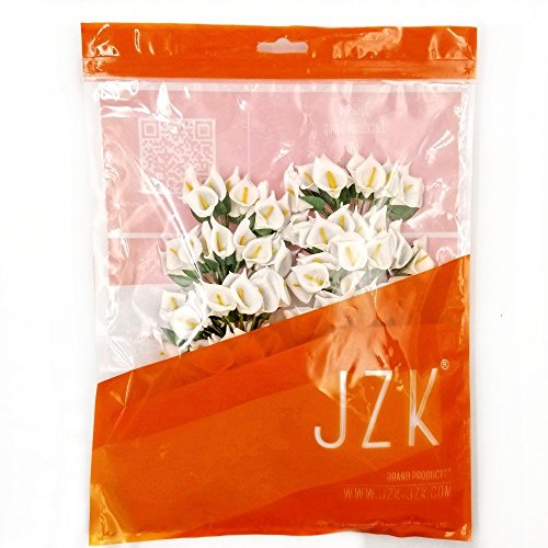 JZK 144 Ramo de Flores Artificiales Lirio pequeño Blanco para decoración Caja Regalo Fiestas Bodas Confeti cumpleaños Bautizo Navidad