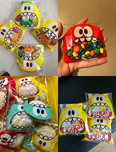 JZK 400 x Bolsa de Dulces Bolsas de Caramelos Bolsas Galletas plástico Transparente Autoadhesivas para Regalo Dulces Fiesta Navidad cumpleaños DIY Regalo Bolsa