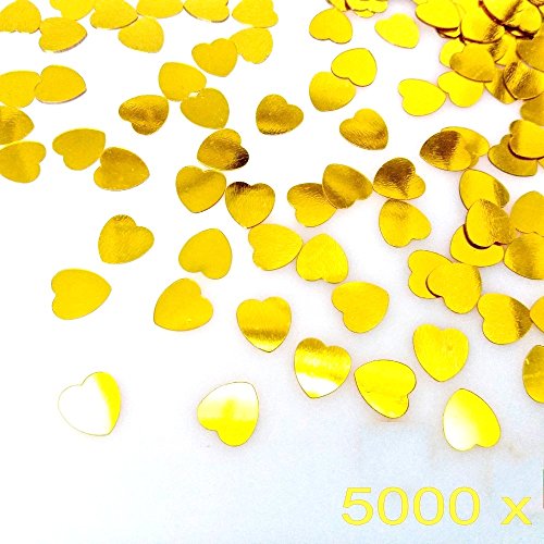 JZK 5000 pcs 1cm plástico especular corazón Amor Dorado Confeti Boda Mesa Comedor Confeti dispersar Decoraciones Mesa para Boda cumpleaños día San valentín Fiesta Bienvenida bebé gallina Fiesta