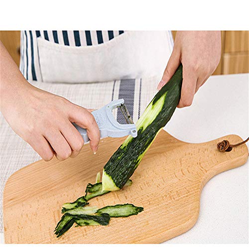 K - Cuchillo de pelar de paja de trigo con doble propósito para pelar verduras y melón, beige, 15.5 * 5.7 * 6.9cm