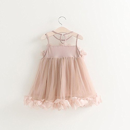 K-youth® 1-6 Años Ropa Bebe Niña Dulce Flor Vestidos Niña Fiesta Sin Mangas Tutú Princesa Vestido (Rosa, 2-3 Años)