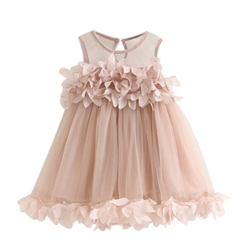 K-youth® 1-6 Años Ropa Bebe Niña Dulce Flor Vestidos Niña Fiesta Sin Mangas Tutú Princesa Vestido (Rosa, 2-3 Años)