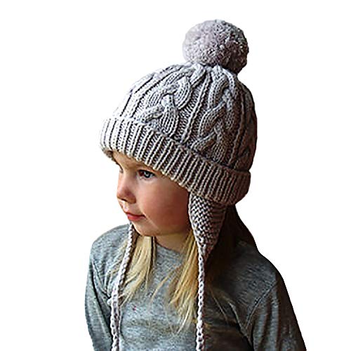 K-youth Chic Caliente Sombreros Bebé Invierno Gorras Bebé Recién Nacido Sombrero de Punto Niña Gorro de Punto Pelota de Felpa el Gorras para Niñas y Niños