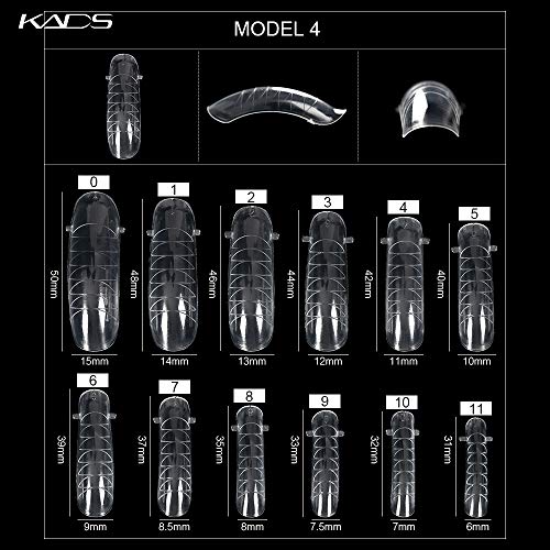 KADS 120 moldes para uñas postizas de gel acrílico o gel UV con escala para extensión