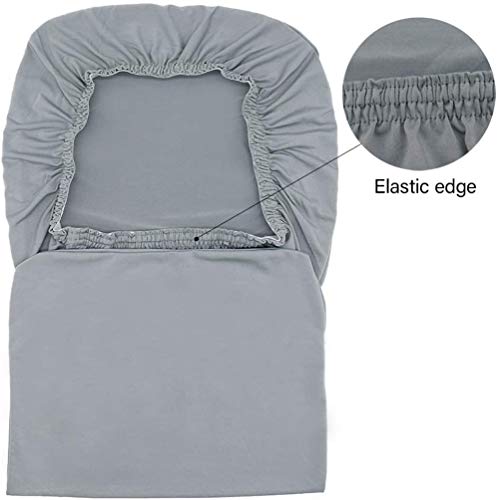 KAHEIGN Paquete De 6 Fundas Para Sillas, Moderno Elástico Tramo Protector De Silla Retirable Lavable Funda De Asiento Con Elastic Edge Para Hotel Decoración Parte Boda Hogar Cocina Comedor (Gris)