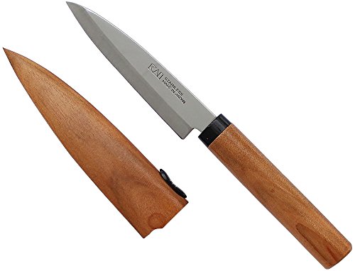 KAI Europe DG-3002 - Cuchillo de fruta con vaina, madera, multicolor