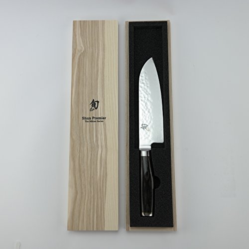 Kai Shun Premier Tim Mälzer TDM-1702 - Juego de cuchillos Santoku (18 cm, madera de roble, 40 x 30 cm)