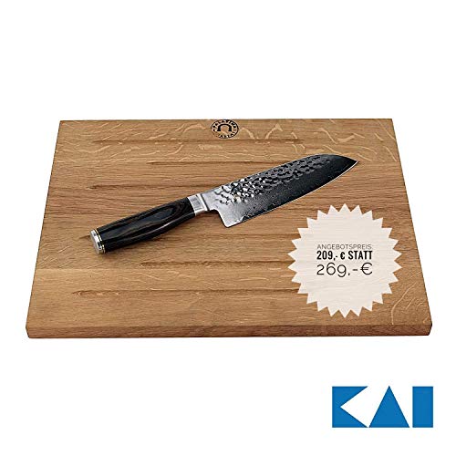Kai Shun Premier Tim Mälzer TDM-1702 - Juego de cuchillos Santoku (18 cm, madera de roble, 40 x 30 cm)